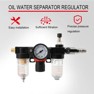1/4" Luftkompressor Regler Filter Falle Filter mit Regler Manometer 213PSI - Bild 1 von 12