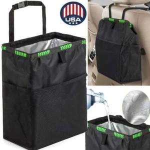 Waterproof Car Trash Can Litter Bin Garbage Bag Waste Storage Organizer Pocket - Picture 1 of 12