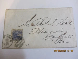 1870's US Postal History CANCEL NEW YORK NY COVER #114 LOCOMOTIVE - Picture 1 of 3