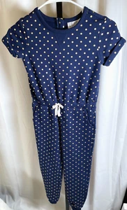 Blush by US Angels Girls Jumper Size 5/6 Navy Gold Polka-dots - Picture 1 of 8