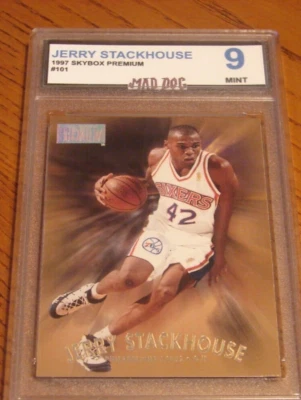 JERRY STACKHOUSE****1997 SKYBOX PREMIUM----MINT 9***PISTONS-76ers---Mad Dog - Image 1 of 2