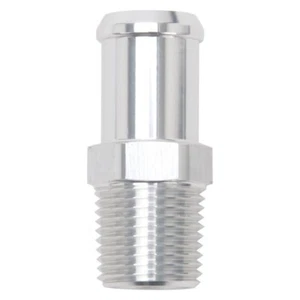 Edelbrock 8184 - Hose End, Straight, 1/2" NPT to 3/4" Barb, Clear Anodize - Picture 1 of 3