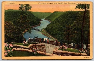 Postal West Virginia New River Canyon Hawks Nest Rock State Park WV Onlookers - Imagen 1 de 2