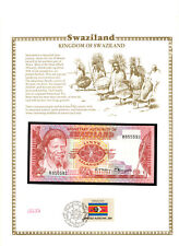 Swaziland Banknote 1 Emalangeni 1974 P-1 UNC wFDI UN FLAG STAMP Lucky H855592