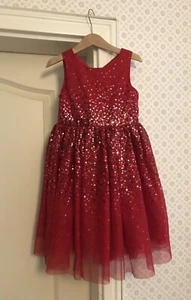 H&M Kleid Tüll Gr.110 Mädchen Festlich Pailletten Rot Weihnachten Neuwertig - Bild 1 von 5