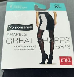 No Nonsense Womens Great Shapes Opaque Shaping Tights Black Size XL