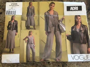 🌺 VOGUE AMERICAN DESIGNER #V1055 - ADRI - LADIES WARDROBE PATTERN 6-12 FF - Picture 1 of 2