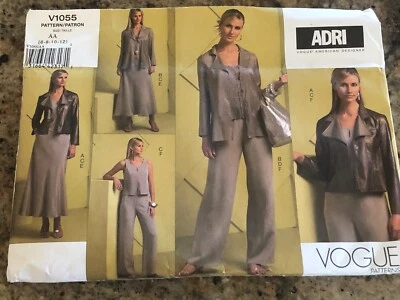 🌺 VOGUE AMERICAN DESIGNER #V1055 - ADRI - LADIES WARDROBE PATTERN 6-12 FF - Image 1 of 2