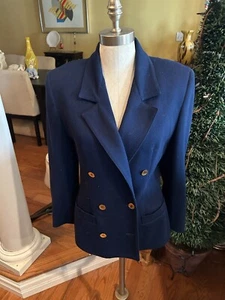 Vintage James Kenrob By Dalton Blazer in navy Blue w/ Gold buttons sz 8 - Picture 1 of 7