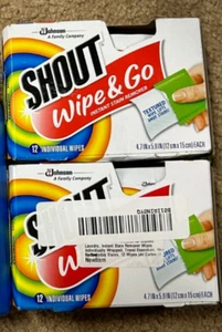 Shout Wipe & Go Wipes-12 count/2 boxes - Picture 1 of 1