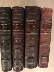 Dictionnaire de la langue française. Emile Littré. Edition 1873 demi-cuir 4 vol. - Picture 1 of 19