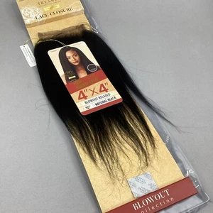 10” Blowout Relaxed Natural Black 4x4 Free Part Lace Closure Unprocessed Human - Picture 1 of 6