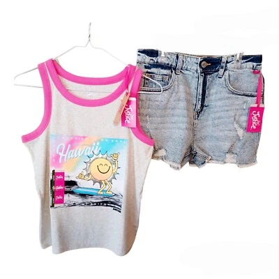 Justice девочек шорты комплект-16/18 звонарь Майка мини мама джинсовые шорты уничтожены - Изображение 1 из 4