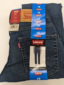 LEVI's 511 Boys' Slim Fit Jeans Flex Stretch Medium Wash Size 12 Youth Adj Waist - Picture 1 of 4