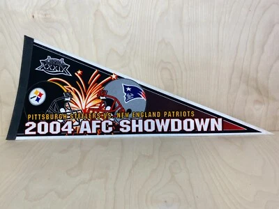 NFL Patriots vs. Steelers Vintage 2004 AFC Showdown Pennant, Super Bowl XXXIX Foto 1 de 4