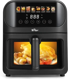 Freidora de Aire, Todo Metal 8 en 1 Airfryer Temporizador Temperatura Ajustable Rápida Comidas Familiares,,,, - Imagen 1 de 12