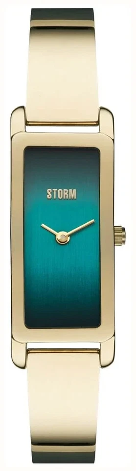 Reloj pulsera 47546/GD/T Storm damas esfera verde azulado Laila placa dorada S/acero £150 Foto 1 de 1