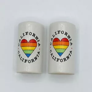 Shaker sale e pepe vintage California cuore arcobaleno tavola cucina San Francisco - Foto 1 di 7