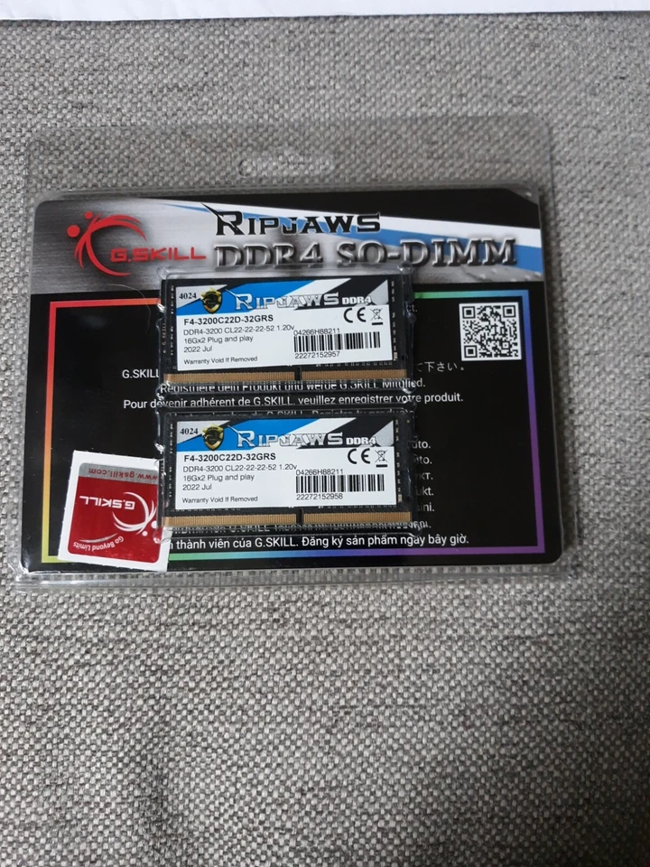 G.SKILL Ripjaws Series 32GB (2 x 16GB) 260-Pin DDR4 SO-DIMM DDR4 3200 (P� - Image 1 of 3