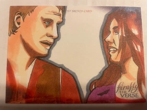 2015 UD Firefly The Verse Sketches "Malcolm & Kaylee" by Tina Berardi #1/1 Hot!! - Picture 1 of 2