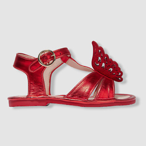 $275 Sophia Webster Mini Baby Girl's Red Celeste Glitter Sandal Shoes Size 23