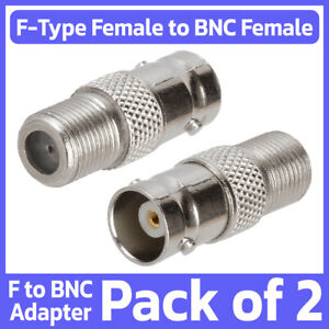 2 Pack BNC Female to F-Type Female Adapter Coax Coaxial Cable Converter RG6 RG59