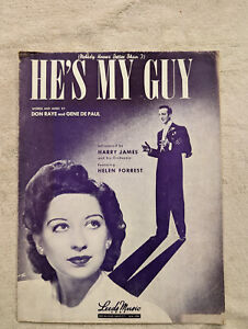 Sheet Music Hes My Guy No Body Knows Better Than I Raye Paul Vintage TvSt