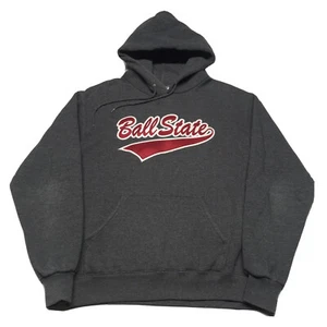 Vintage Ball State University Hoodie Mens Small Gray Pullover College Hipster - Picture 1 of 8