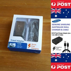 Genuine 9V/5V Retail Samsung Adaptive Fast Charger With Micro USB Cable - BLACK - Picture 1 of 12