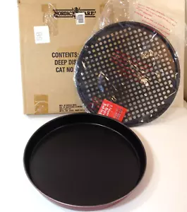Paquete de 2 sartenes para pizza Nordic Ware crujientes al aire + juego de sartenes para pizza de plato profundo nuevo stock antiguo - Imagen 1 de 9