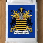Montalbano Coat of Arms Blanket, Heraldic Crest with Yellow and Blue Colors