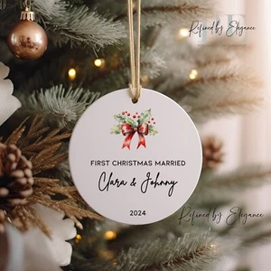 Married Ornament, Wedding Gift, Our First Christmas as Mr and Mrs Gift, Wedding - Picture 1 of 3