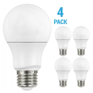 4 Pack Satco S11414 LED Bulbs 9.5W =60W 120V A19 Medium E26 Base 800 Lumens 27K - Picture 1 of 8