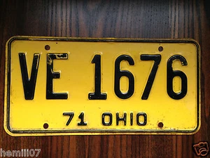 Ohio 1971 License Plate VE 1676 - Picture 1 of 3