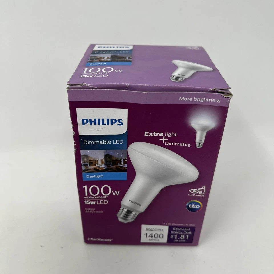 Philips 100 Watt Replacement Dimmable LED BR30 Flood Indoor Daylight 1400 Lumens - Image 1 of 4