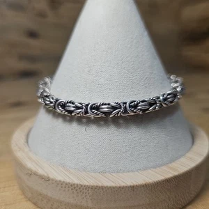Vintage 925 BA Indonesia Sterling Silver Rope Bracelet 25.8g 8in A71 - Picture 1 of 7