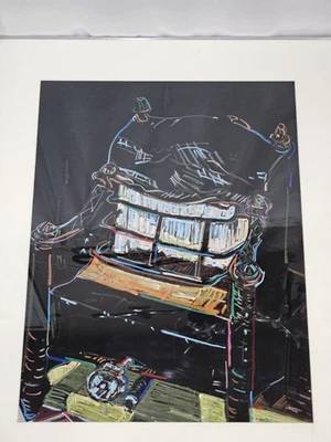 Franklin A. Blanco “Franklin Stove” Original 1975 Pastel sobre Terciopelo – Arte Firmado Foto 1 de 4