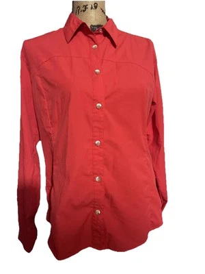 White Sierra Think Outside ladies medium coral pink button up roll sleeve shirt - Image 1 of 4