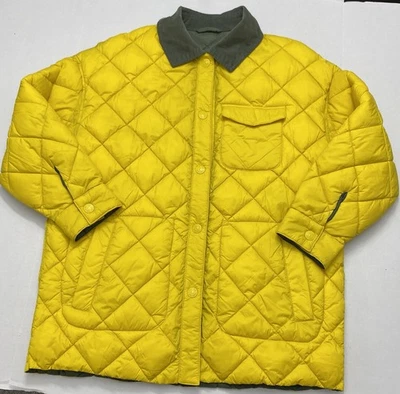 Calvin Klein Jeans Mujer Pequeña Reversible Acolchada Chaqueta de Granero, Verde/Amarillo Foto 1 de 4
