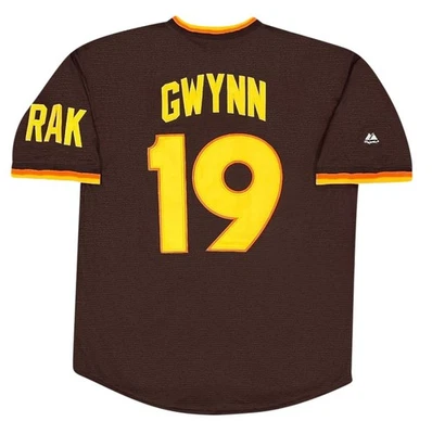 Camiseta deportiva Tony Gwynn 1984 San Diego Padres Cooperstown marrón retro grande para hombre” Foto 1 de 3