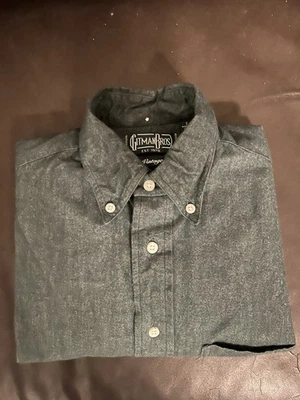 Gitman Vintage green brushed cotton long sleeve shirt S Made in USA - Image 1 of 4