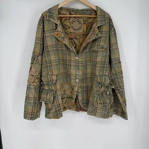 Ein seltener Vogel - Wendejacke kariert / Blumen. Vintage inspiriert. One Size - Bild 1 von 8