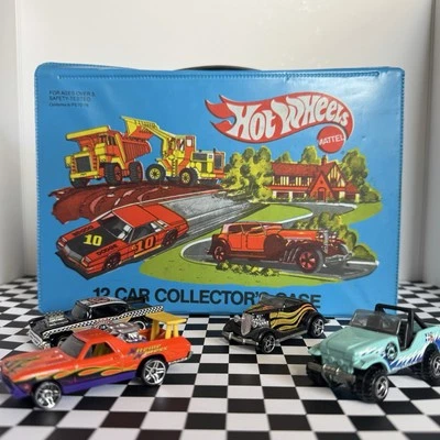 Vintage Hot Wheels MATTEL FLYING COLORS 12 CAR CASE with 4 Cars‼️ - Image 1 of 4