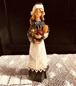 Pacific Rim Cubist Thanksgiving Pilgrim Harvest Woman Figure 9" Resin - Picture 1 of 6