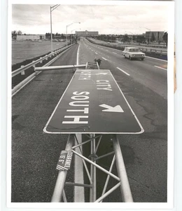 City North BILLBOARD Sign Collapsed on FREEWAY Vintage 1964 Press Photo - Picture 1 of 2