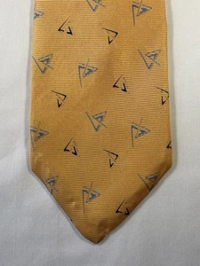 Corbata ancha de seda Donna Karan vintage - dorada/azul - Imagen 1 de 6