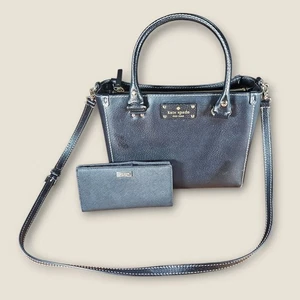 Kate Spade Wellesley Quinn Bolso Cartera de Cuero Negro con Conjunto de Cartera - Imagen 1 de 19