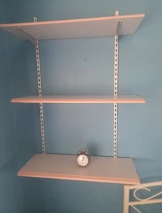 Grey & Peach Adjustable Shelves X 3 Vintage 1980's - Picture 1 of 4