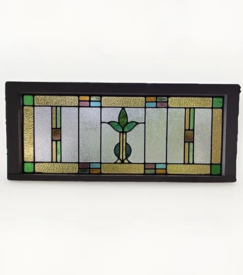 ANTIQUE STAINED GLASS WINDOW, COAL REGION PA, 1920s VG CONDITION  - Image 1 of 4