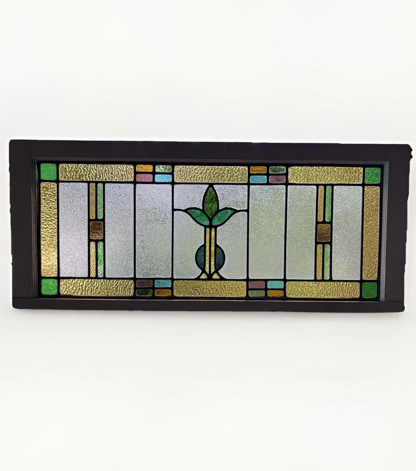 ANTIQUE STAINED GLASS WINDOW, COAL REGION PA, 1920s VG CONDITION  - Image 1 of 4
